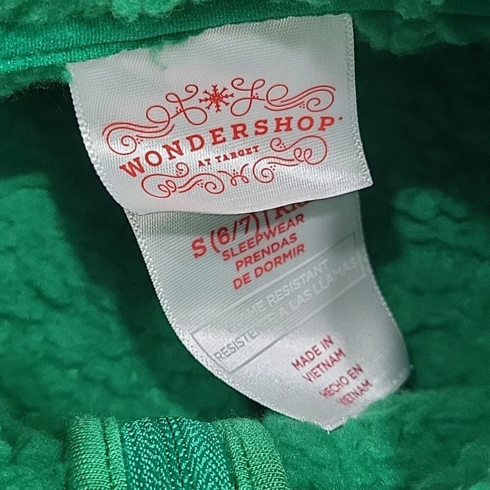 Kids Boys Girls Sherpa Pajama Pullover Small Size 6/7 Green Long Sleeves Top